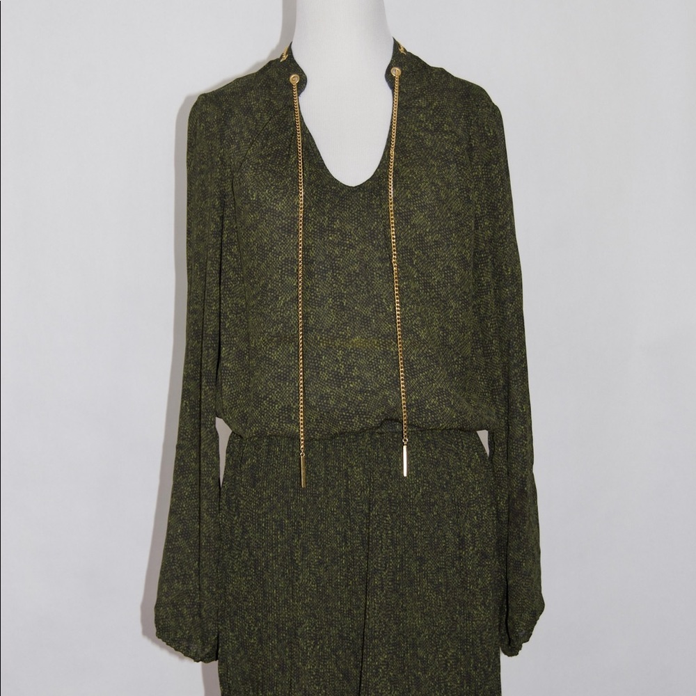 Michael Kors Peasant Dress with Gold Chain